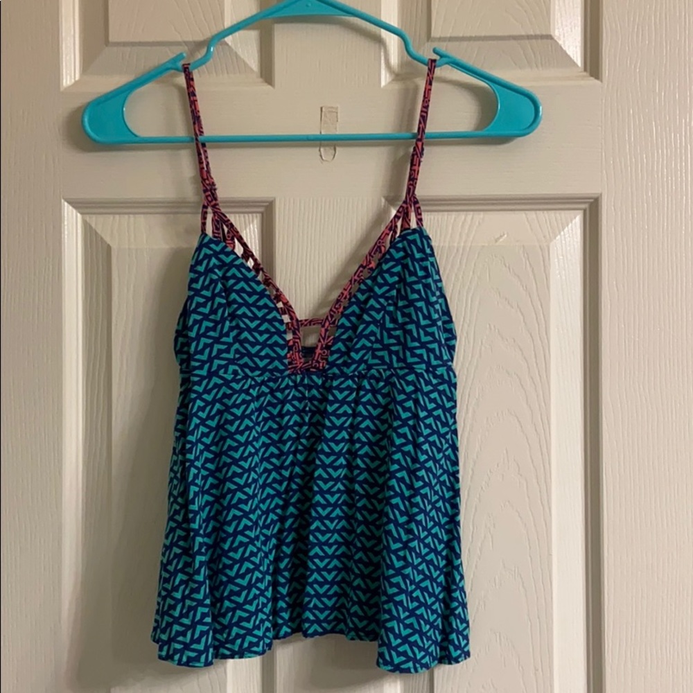 Blue and pink tank top